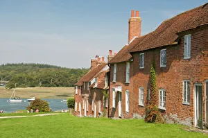 Homes Prints: Shipwrights cottages at Bucklers Hard, Hampshire, England, United Kingdom