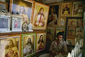 Pictures Prints: Shop selling Christian posters of Jesus to hang in South Indian Christian homes