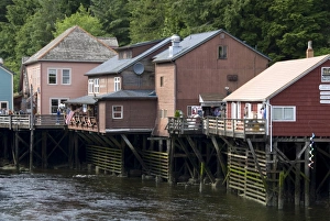 Board Walk Prints: Shops along the boardwalk, Creek Street, Ketchikan, Alaska, United States of America