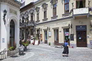 Bucharest Prints: Shops in Historic Quarter, Bucharest, Romania, Europe