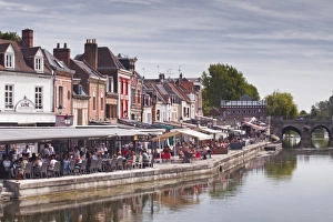 Picardie Prints: Shops and houses in the Saint Leu district of Amiens, Somme, Picardy, France, Europe