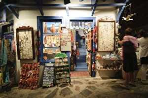 Images Dated 3rd September 2008: Shops in Skopelos Town at night, Skopelos, Sporades Islands, Greek Islands