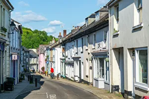 Sidewalk Prints: Shops in town centre of Buckfastleigh, south Devon, England, United Kingdom, Europe