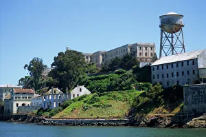 Gaols Prints: Shoreline and buildings on Alcatraz Island