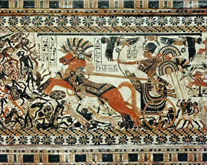 Images Dated 27th July 2008: Detail showing the destruction of the black Africans painted on the box of stuccoed wood