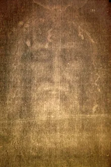 Depiction Prints: Detail of Shroud of Turin in Chiesa della SS. Annunziata church, Turin, Piedmont, Italy