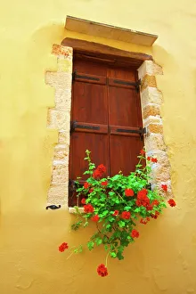 Crete Prints: Shuttered window, Crete, Greek Islands, Greece, Europe