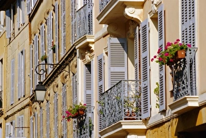 Window Box Prints: Shutters and balconies, Aix en Provence, Provence, France, Europe