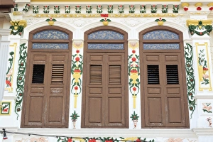 Malaysian Prints: Shutters on Jonker Street, Melaka (Malacca), Malaysia, Southeast Asia, Asia