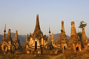 Shwe Inn Thein stupas, Indein, Myanmar (Burma), Asia