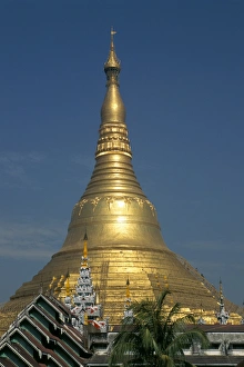 Shwedagon Pagoda from the south, Yangon (Rangoon), Myanmar (Burma), Asia