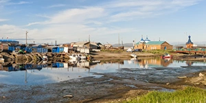 Chukotka Province Prints: Siberian City Anadyr harbour, Chukotka Province, Russian Far East, Eurasia