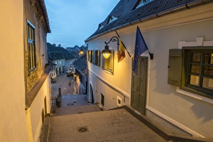 Saxon Prints: Sibiu, a 12th century Saxon city at night, Transylvania, Romania, Europe