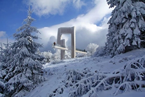 Sightseeing platform Windklang, Mount Erbeskopf, Hunsruck, Rhineland-Palatinate, Germany