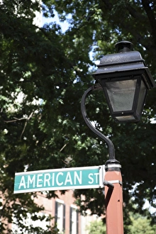 Signage Prints: Sign for American Street in Philadelphia, Pennsylvania, United States of America