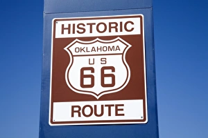 Oklahoma Prints: Sign on Historic Route 66