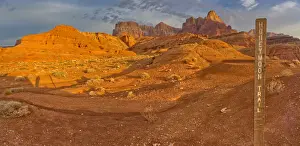 Sign marking the historic Honeymoon Trail in the 7 Mile Draw area of the Vermilion Cliffs