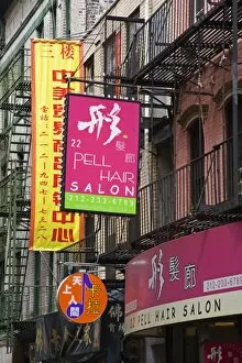 Signs in Chinatown, Lower Manhattan, New York City, New York, United States of America