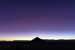Wonders Prints: Silhouette of Cono de Arita at sunrise, Salar de Arizaro, Puna, Salta, Argentina
