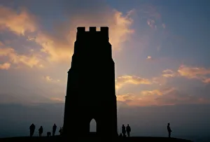 Enigma Prints: Silhouette of Glastonbury Tor, Somerset, England, U. K, Europe