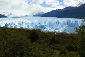 Ice Formation Prints: Silhouette of a visitors walking the passageway at Perito Moreno Glaciar in Parque