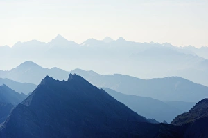 Ethereal Prints: Silhouetted mountain view, Italian Alps, Italy, Europe