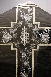 Silk Prints: Silk priests chasuble, Abondance, Haute Savoie, France, Europe