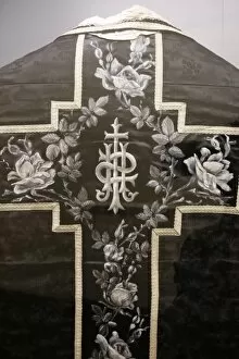Silk priests chasuble, Abondance, Haute Savoie, France, Europe