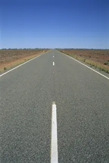 The empty Silver City Highway near Broken Hill in New South Wales, Australia, Pacific