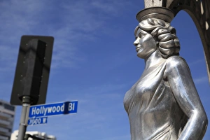 Silver Four Ladies of Hollywood Gazebo Statue, Hollywood Walk of Fame, Hollywood Boulevard