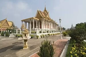 The Silver Pagoda, so named because the floor is lined with silver, The Royal Palace, Phnom Penh, Cambodia