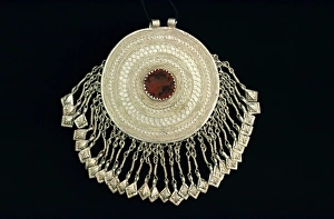 Pendant Prints: Silver pendant worn by women of old tribes in Sind