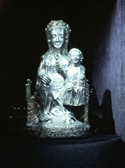 Religious Art Prints: Silver statuette of Virgin Mary and Child, dating from end of the 13th century
