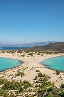 Beachgoers Prints: Simos beach with turquoise water, Elafonisos island, Greece