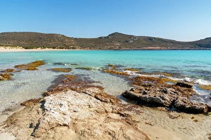 Azure Prints: Simos beach with turquoise water, Elafonisos island, Greece