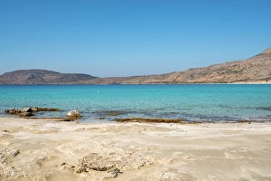 Azure Prints: Simos beach with turquoise water, Elafonisos island, Greece