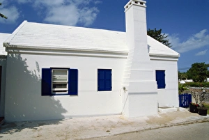 Bungalow Prints: Single storey house, Bermuda, Atlantic Ocean, Central America