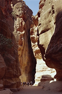 Rock Cliff Prints: The Siq, narrow entrance between rock cliffs
