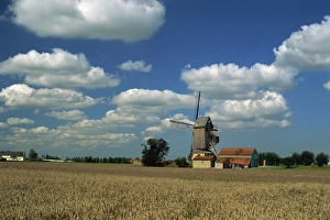 Wind Mills Prints: Site of oldest windmill in Europe, Hondschoote, Flanders, Nord, France, Europe