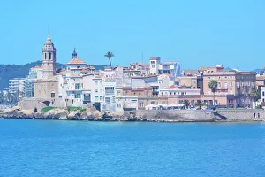 Sitges old centre and seaside, Sitges, Costa Dorada, Catalonia, Spain, Europe