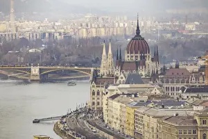 Neo Gothic Prints: Sitting on the banks of the River Danube, the Hungarian Parliament Building in Budapest