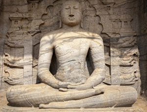 One Object Prints: Sitting Buddha, Gal Vihara, Polonnaruwa, UNESCO World Heritage Site, Sri Lanka, Asia