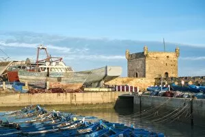 Moroccan Culture Gallery: Skala du Port, 18th-century seafront ramparts and boats in the fishing port, Essaouira