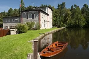 Images Dated 21st August 2011: Skaly Mill with pond and boat, Slatinany, Pardubicko, Czech Republic, Europe