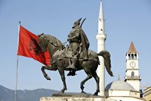 Images Dated 23rd June 2007: Skanderberg statue, Tirana, Albania, Europe