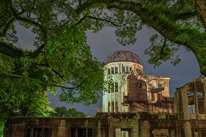 Resilience Prints: The skeletal ruins of the A-Bomb Dome at dusk