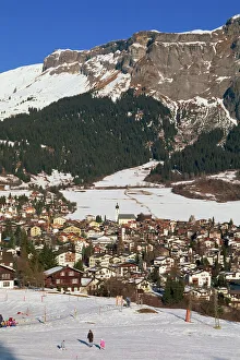 Ski Resort Prints: The ski resort of Flims in winter with snow on
