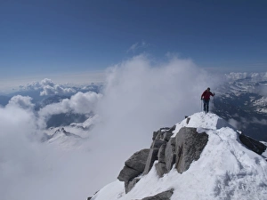 Winter Sports Prints: Skier on Mount Rosa, Italian Alps, Piedmont, Italy, Europe