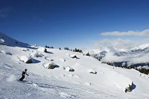 Images Dated 31st March 2009: Skier at Whistler mountain resort, venue of the 2010 Winter Olympic Games