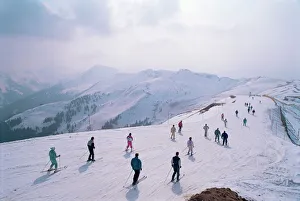 Leisure Activity Prints: Skiers, Steinberkogel area, Kitzbuhel, Austria, Europe